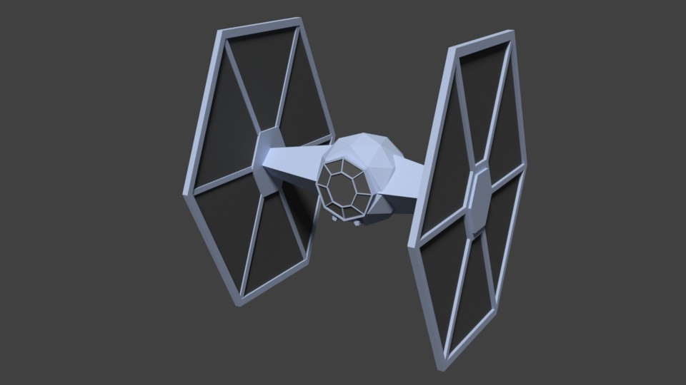 Low Poly TIE fighter preview image 1
